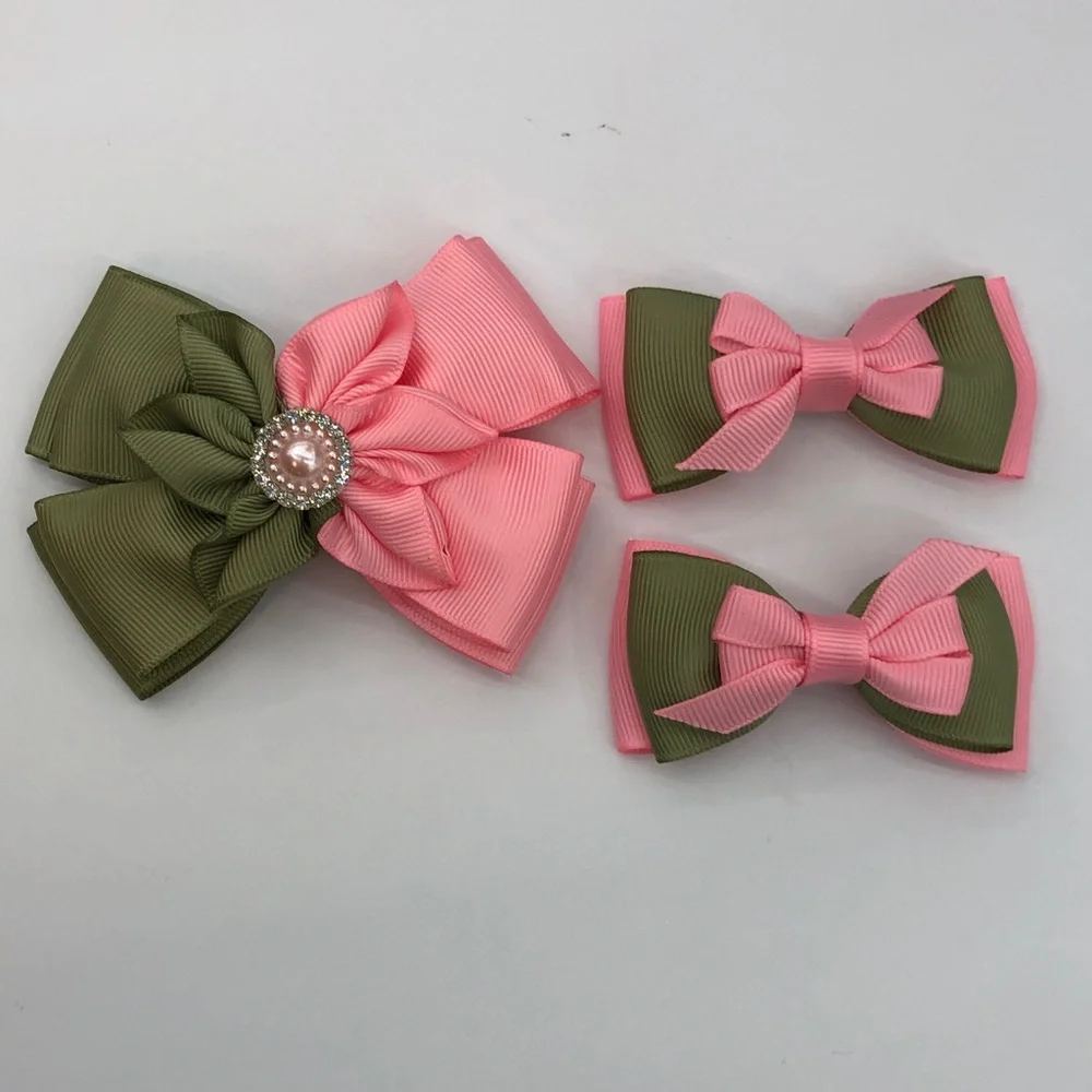 Hair bows (set of three) alligator clips